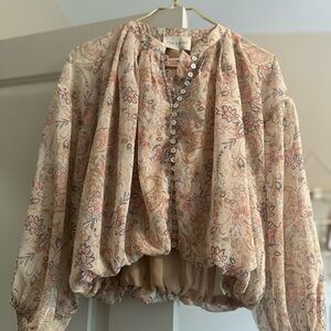 Paisley Button-Up Blouse